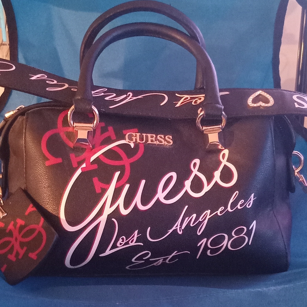Guess Black Satchel with Signature Branding